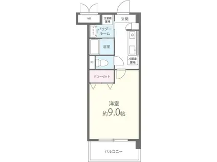 アファームドI(1K/3階)の間取り写真