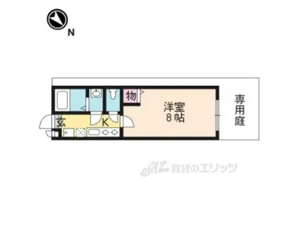 GLADVIS京都洛北(1K/1階)の間取り写真