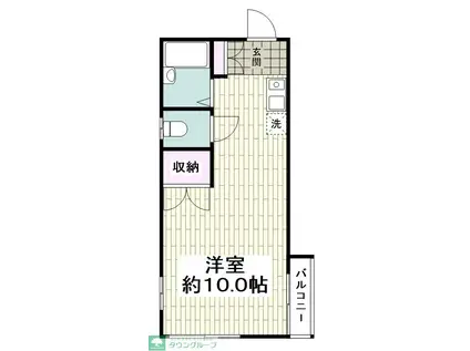 ソラール相模大野(ワンルーム/2階)の間取り写真