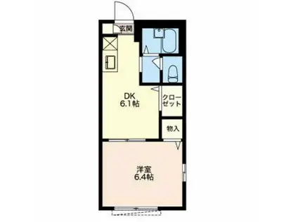 サンモール MAI(1DK/1階)の間取り写真