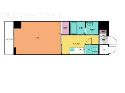 FLOS元浜(1K/3階)の間取り写真