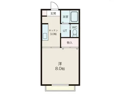 タウンコートA(1K/2階)の間取り写真
