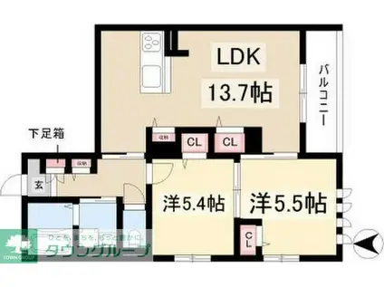 LUPOSIA(2LDK/2階)の間取り写真