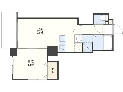 SOLATO GARDEN(1LDK/4階)の間取り写真