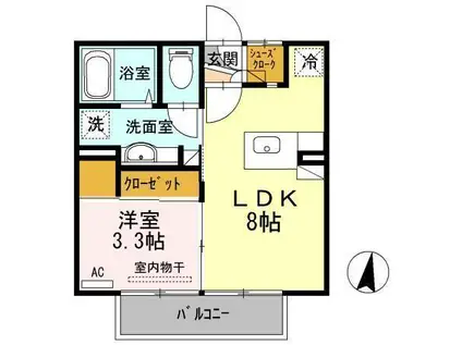 エクセル宮前(1LDK/2階)の間取り写真