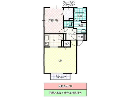 リジュールSAKURA B(1LDK/1階)の間取り写真