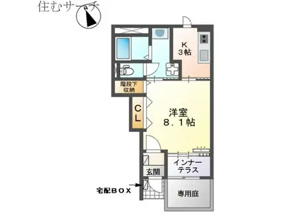 四日市市赤堀アパート(1K/1階)の間取り写真