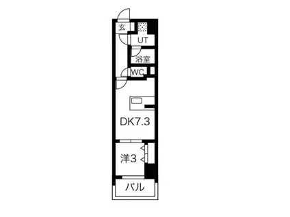 シーズンフラッツ錦糸町ウエスト(1DK/2階)の間取り写真