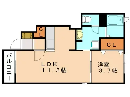 サニ-・カーサー二番館B(1LDK/1階)の間取り写真