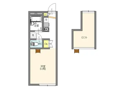 リコルド(1K/1階)の間取り写真