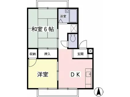 ベルハイムIII(2DK/2階)の間取り写真