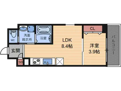 E-BONHEUR(1LDK/3階)の間取り写真