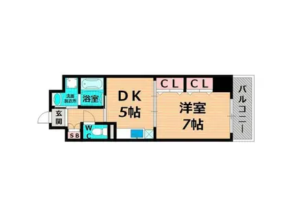 モンピエース(1DK/4階)の間取り写真