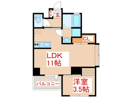 ROSSO(1LDK/5階)の間取り写真