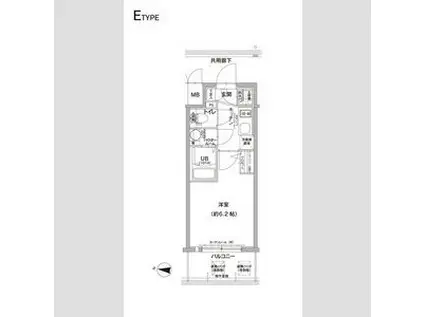 エスリード大阪梅田リュクス(1K/4階)の間取り写真