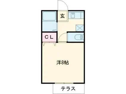 メルベーユ算所(1K/2階)の間取り写真