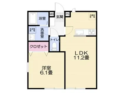 グラン ソレイユ(1LDK/1階)の間取り写真