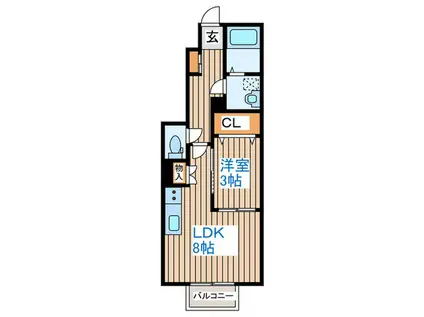 アンセル小田原(1LDK/1階)の間取り写真
