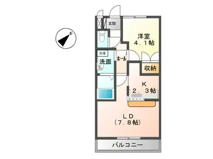 LA FELICE(1LDK/1階)の間取り写真
