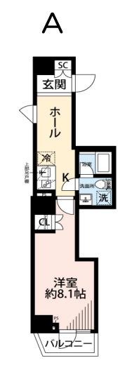 プレール・ドゥーク池上II(1K/11階)の間取り写真