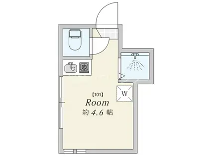 バードウィング上高田(ワンルーム/1階)の間取り写真