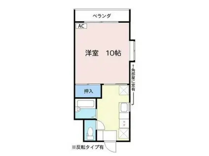 PLAZA赤田(1K/4階)の間取り写真