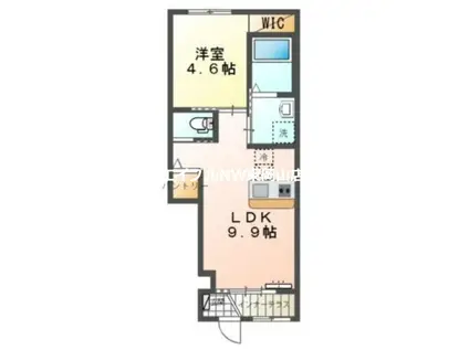 ウィステリアVII(1LDK/1階)の間取り写真