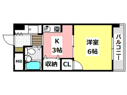 フローレンス小野原(1K/4階)の間取り写真