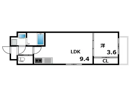 T-SQUARE甲南山手(1LDK/2階)の間取り写真