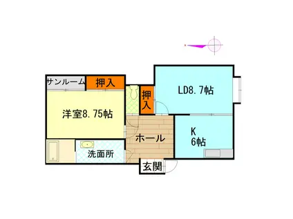 レジデンスY(1LDK/2階)の間取り写真