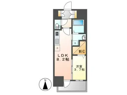 エステムコート名古屋TWIN ウエスト(1LDK/5階)の間取り写真