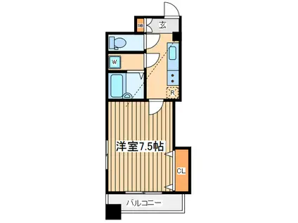 パワーハウスケーワイ(1K/6階)の間取り写真