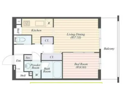 アートレジデンス イン カシワノハ(1LDK/1階)の間取り写真