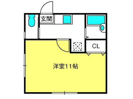 B・キャッスル日進(1K/1階)の間取り写真