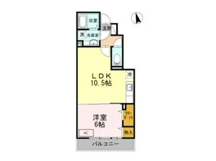 リヴェール等々力 B(1LDK/1階)の間取り写真