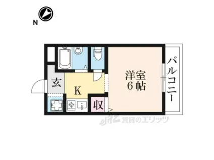 ベルクレスト(1K/1階)の間取り写真