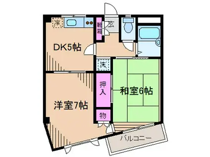 レジデンツア元住吉(2DK/3階)の間取り写真