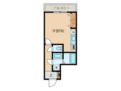 ラグジュアリーアパートメント目黒東山(ワンルーム/2階)の間取り写真