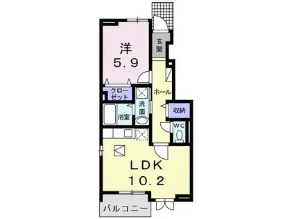 ベル・ボナール(1LDK/1階)の間取り写真