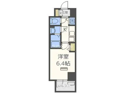 ララプレイス難波シエール(1K/11階)の間取り写真