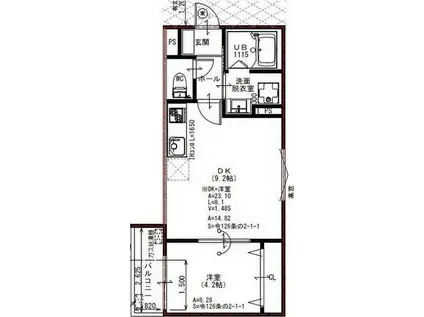 アート茨木(1LDK/3階)の間取り写真