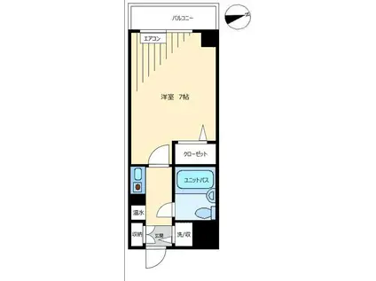 グランピア鍋島(1K/9階)の間取り写真
