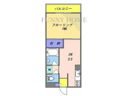 グレース若林(1DK/3階)の間取り写真