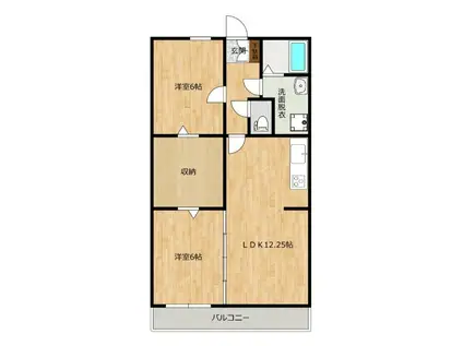 ミレニアムユウアイ(2LDK/4階)の間取り写真