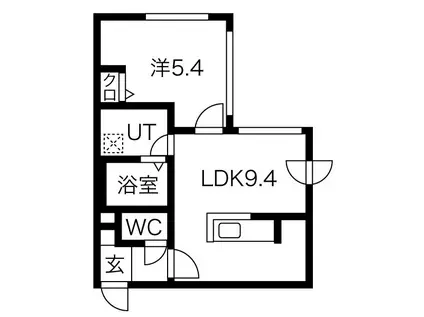 エトワール宮の森(1LDK/2階)の間取り写真