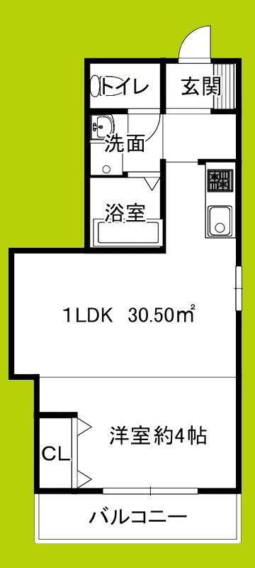 HALELEA(1LDK/2階)の間取り写真