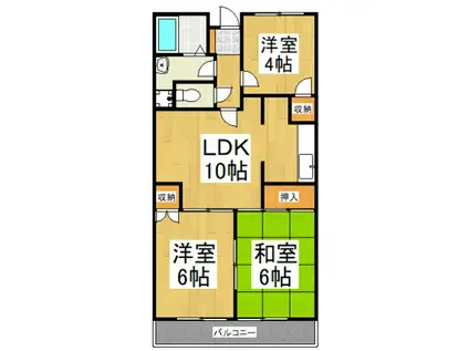 セント東大和(3LDK/4階)の間取り写真