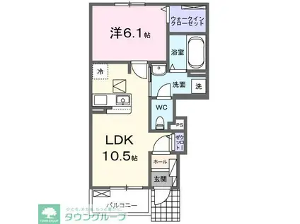 グラン クリュB(1LDK/1階)の間取り写真