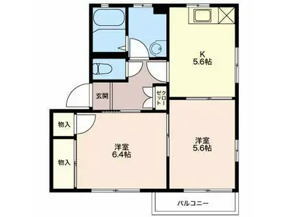 エントピアIKEDA(2K/1階)の間取り写真