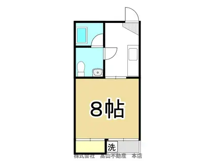 ゼフィール教育大前(1K/3階)の間取り写真